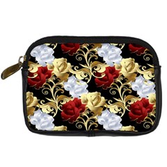 Roses Seamless Pattern Floral Digital Camera Leather Case by Loisa77