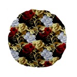 Roses Seamless Pattern Floral Standard 15  Premium Round Cushions Front