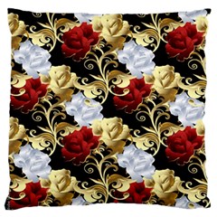 Roses Seamless Pattern Floral Standard Premium Plush Fleece Cushion Case (two Sides) by Loisa77