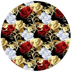 Roses Seamless Pattern Floral Wooden Bottle Opener (round) by Loisa77