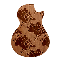 Roses Seamless Pattern Floral Guitar Shape Wood Guitar Pick Holder Case And Picks Set by Loisa77