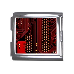 Red Circuit Board Texture Red Circuit Digital Texture Circuit Board Red Technology Mega Link Italian Charm (18mm)