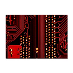 Red Circuit Board Texture Red Circuit Digital Texture Circuit Board Red Technology Sticker A4 (100 Pack) by Loisa77