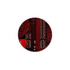 Red Circuit Board Texture Red Circuit Digital Texture Circuit Board Red Technology Golf Ball Marker (4 Pack) by Loisa77