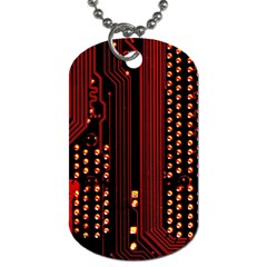 Red Circuit Board Texture Red Circuit Digital Texture Circuit Board Red Technology Dog Tag (two Sides) by Loisa77