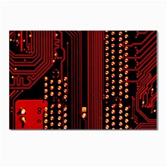 Red Circuit Board Texture Red Circuit Digital Texture Circuit Board Red Technology Postcards 5  X 7  (pkg Of 10) by Loisa77