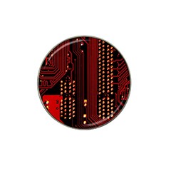 Red Circuit Board Texture Red Circuit Digital Texture Circuit Board Red Technology Hat Clip Ball Marker by Loisa77