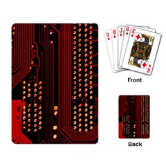 Red Circuit Board Texture Red Circuit Digital Texture Circuit Board Red Technology Playing Cards Single Design (rectangle) by Loisa77