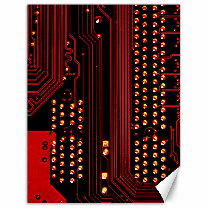 Red Circuit Board Texture Red Circuit Digital Texture Circuit Board Red Technology Canvas 18  x 24 