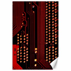 Red Circuit Board Texture Red Circuit Digital Texture Circuit Board Red Technology Canvas 24  X 36  by Loisa77