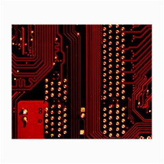 Red Circuit Board Texture Red Circuit Digital Texture Circuit Board Red Technology Small Glasses Cloth (2 Sides) by Loisa77