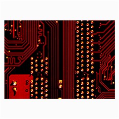 Red Circuit Board Texture Red Circuit Digital Texture Circuit Board Red Technology Large Glasses Cloth (2 Sides) by Loisa77