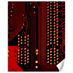 Red Circuit Board Texture Red Circuit Digital Texture Circuit Board Red Technology Canvas 11  X 14  by Loisa77