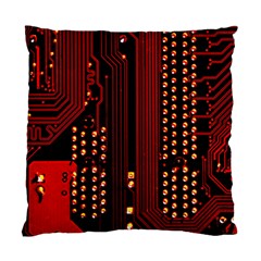 Red Circuit Board Texture Red Circuit Digital Texture Circuit Board Red Technology Standard Cushion Case (two Sides) by Loisa77