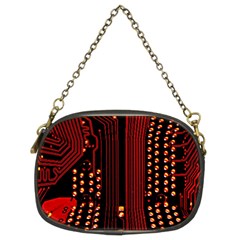 Red Circuit Board Texture Red Circuit Digital Texture Circuit Board Red Technology Chain Purse (two Sides) by Loisa77