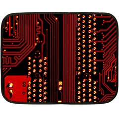 Red Circuit Board Texture Red Circuit Digital Texture Circuit Board Red Technology Fleece Blanket (mini) by Loisa77