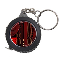 Red Circuit Board Texture Red Circuit Digital Texture Circuit Board Red Technology Measuring Tape by Loisa77