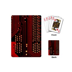 Red Circuit Board Texture Red Circuit Digital Texture Circuit Board Red Technology Playing Cards Single Design (mini) by Loisa77