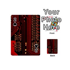 Red Circuit Board Texture Red Circuit Digital Texture Circuit Board Red Technology Playing Cards 54 Designs (mini) by Loisa77