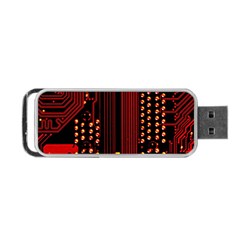 Red Circuit Board Texture Red Circuit Digital Texture Circuit Board Red Technology Portable Usb Flash (one Side) by Loisa77