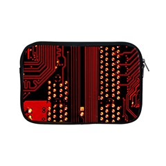 Red Circuit Board Texture Red Circuit Digital Texture Circuit Board Red Technology Apple Ipad Mini Zipper Cases