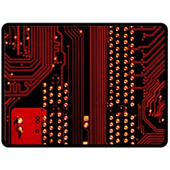 Red Circuit Board Texture Red Circuit Digital Texture Circuit Board Red Technology Two Sides Fleece Blanket (large) by Loisa77