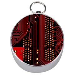 Red Circuit Board Texture Red Circuit Digital Texture Circuit Board Red Technology Silver Compasses by Loisa77