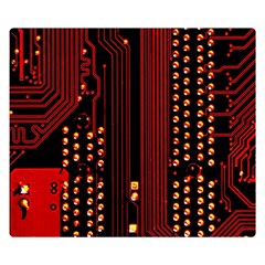 Red Circuit Board Texture Red Circuit Digital Texture Circuit Board Red Technology Two Sides Premium Plush Fleece Blanket (kids Size) by Loisa77