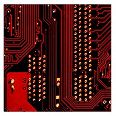 Red Circuit Board Texture Red Circuit Digital Texture Circuit Board Red Technology Square Satin Scarf (36  X 36 ) by Loisa77