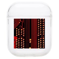 Red Circuit Board Texture Red Circuit Digital Texture Circuit Board Red Technology Soft Tpu Airpods 1/2 Case by Loisa77