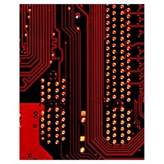 Red Circuit Board Texture Red Circuit Digital Texture Circuit Board Red Technology Drawstring Bag (small) by Loisa77