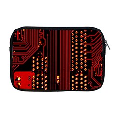 Red Circuit Board Texture Red Circuit Digital Texture Circuit Board Red Technology Apple Macbook Pro 17  Zipper Case by Loisa77