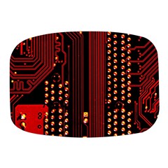 Red Circuit Board Texture Red Circuit Digital Texture Circuit Board Red Technology Mini Square Pill Box by Loisa77