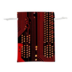 Red Circuit Board Texture Red Circuit Digital Texture Circuit Board Red Technology Lightweight Drawstring Pouch (l) by Loisa77