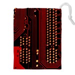 Red Circuit Board Texture Red Circuit Digital Texture Circuit Board Red Technology Drawstring Pouch (5XL) Front