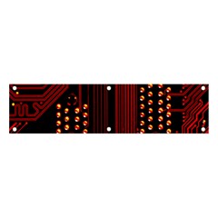 Red Circuit Board Texture Red Circuit Digital Texture Circuit Board Red Technology Banner And Sign 4  X 1  by Loisa77