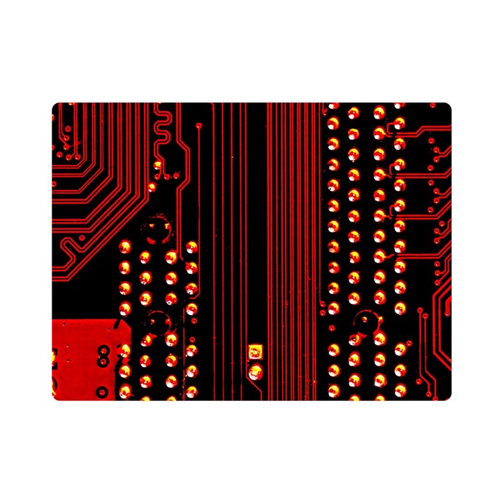 Red Circuit Board Texture Red Circuit Digital Texture Circuit Board Red Technology Premium Plush Fleece Blanket (Mini)