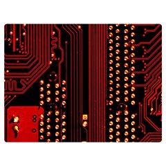 Red Circuit Board Texture Red Circuit Digital Texture Circuit Board Red Technology Premium Plush Fleece Blanket (extra Small) by Loisa77