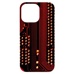 Red Circuit Board Texture Red Circuit Digital Texture Circuit Board Red Technology Iphone 14 Pro Max Black Uv Print Case by Loisa77