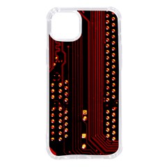 Red Circuit Board Texture Red Circuit Digital Texture Circuit Board Red Technology Iphone 14 Plus Tpu Uv Print Case