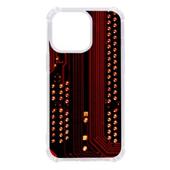 Red Circuit Board Texture Red Circuit Digital Texture Circuit Board Red Technology Iphone 13 Pro Tpu Uv Print Case by Loisa77