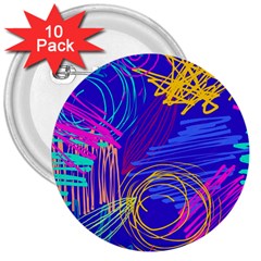 Seamless Vintage Pattern Retro 80s Or 90s Style Abstract 3  Buttons (10 Pack)  by Loisa77