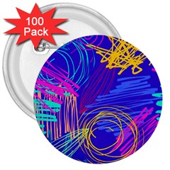 Seamless Vintage Pattern Retro 80s Or 90s Style Abstract 3  Buttons (100 Pack)  by Loisa77