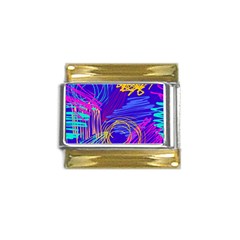 Seamless Vintage Pattern Retro 80s Or 90s Style Abstract Gold Trim Italian Charm (9mm) by Loisa77