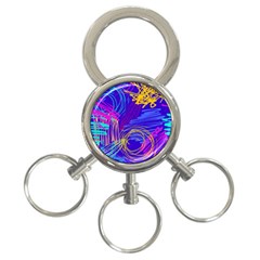 Seamless Vintage Pattern Retro 80s Or 90s Style Abstract 3-ring Key Chain by Loisa77