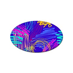 Seamless Vintage Pattern Retro 80s Or 90s Style Abstract Sticker Oval (10 Pack)