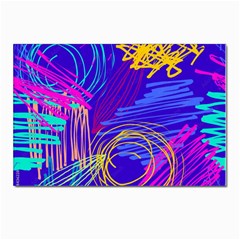 Seamless Vintage Pattern Retro 80s Or 90s Style Abstract Postcard 4 x 6  (pkg Of 10) by Loisa77