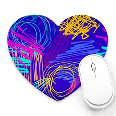 Seamless Vintage Pattern Retro 80s Or 90s Style Abstract Heart Mousepad by Loisa77