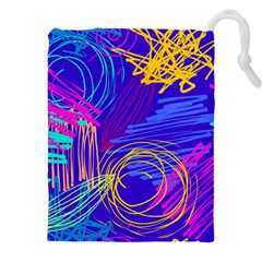 Seamless Vintage Pattern Retro 80s Or 90s Style Abstract Drawstring Pouch (5xl) by Loisa77