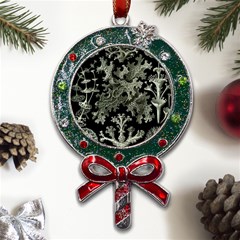 Weave Haeckel Lichenes Photobionten Metal X mas Lollipop With Crystal Ornament